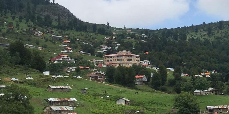 چشم‌انداز باشکوهی از بهشت در بام سبز ماسال