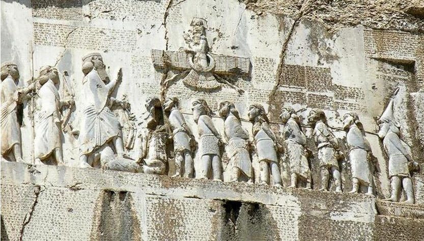 carving on stone in bisotun
