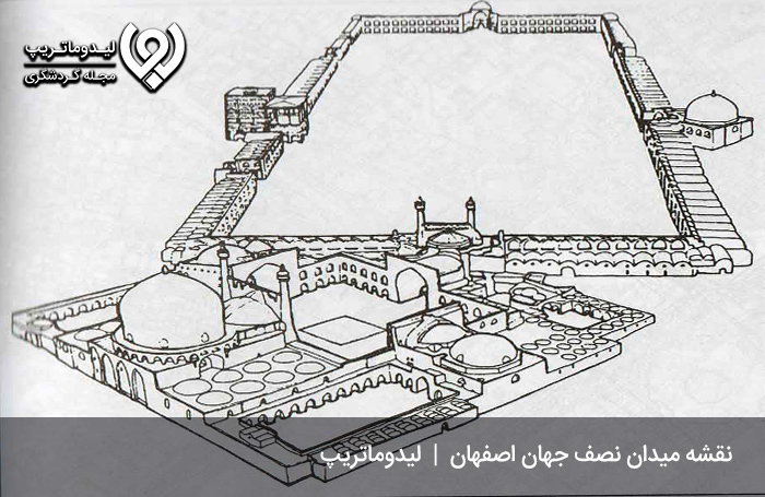 تحلیل-پلان-میدان-نقش-جهان؛-هندسه‌ای-منظم-و-مستطیلی